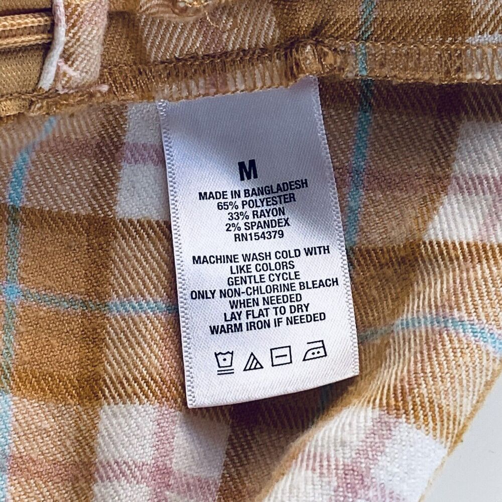 Aeropostale Mini Skirt Medium Gold Plaid Micro Tennis Clueless Academia Preppy - Picture 10 of 11